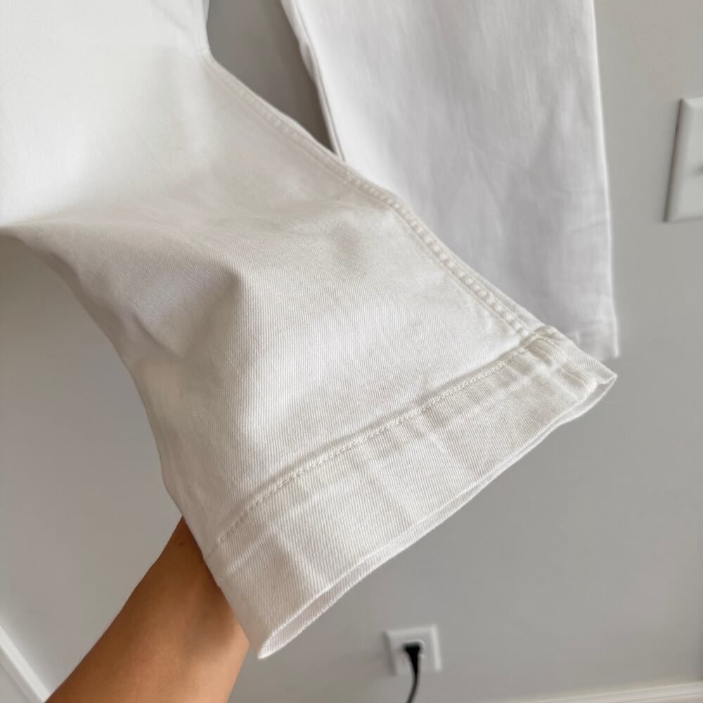 Anthropologie Maeve The Colette Cropped High Rise Wide Leg Jeans White 26P - Picture 6 of 9